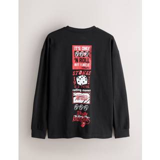 Next Black Rolling Stones Long Sleeve Licence T-Shirt