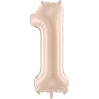 1 stk. Folieballon Tal 1 Mørk Beige 72 cm – Elegant Festdekoration Helium/Luft