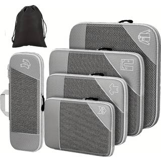 TEMU 6pcs Compression Packing Cubes Set, Ultralight Expandable Travel Organizers For Carry On Luggage, Travel Packing Cubes For Suitcases