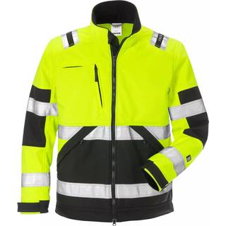 Fristads 125024 Hi Vis softshelljakke kl.2 4083 / Arbejdsjakke Hi-Vis Gul/Sort S