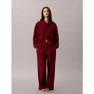 Flannel Pyjama Pants - Burgundy - S