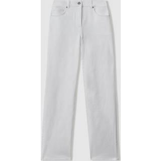 Reiss Reiss White Selin Petite Mid-Rise Straight-Leg Jeans