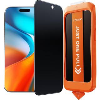 iPhone 17 Pro - TORRAS Install Master Hærdet Skærmbeskyttelsesglas - Privacy Funktion - Gennemsigtig