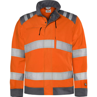 Fristads 131984 HiVis Green jakke kl.3 dame 4067 GPLU / Arbejdsjakke Hi-Vis gul/Marine 5XL