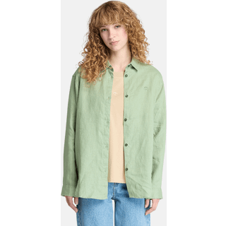 Timberland Women's Linen Shirt Bluse Damer størrelse L farve grøn