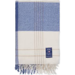 Lexington Checked Recycled Wool Tæppe Stone/Burgundy/Beige 130x170 cm