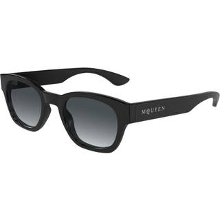 Alexander McQueen Mand AM0530S 001 Solbriller Acetat Sort Grå Rund