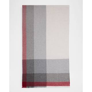 Brunello Cucinelli Wool/Cashmere Scarf Grey/Burgundy