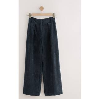 Next Navy Blue Cord Wide Leg Trousers