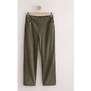 Next Khaki Green Suedette Straight Leg Trousers