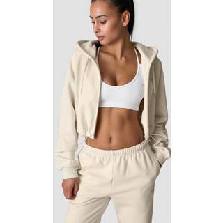 Everyday Cropped Hoodie Wmn Cream