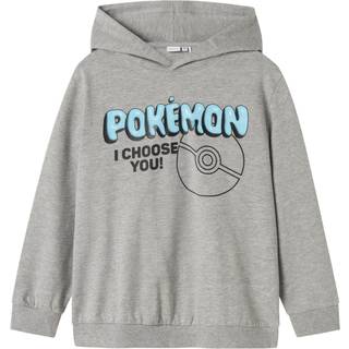 Strek Pokemon Hættetrøje, Grey Melange, 122-128 cm