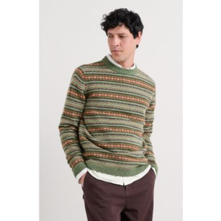Seasalt Cornwall Seasalt Cornwall Green Mens Carracks Fair Isle Jumper