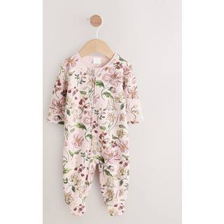 Next Pink Fleece Lined Two Way Zip Baby Sleepsuit