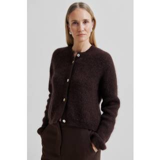Second Female - Andrea Knit Rib LS Cardigan 60126 - 6021 Chocolate Plum