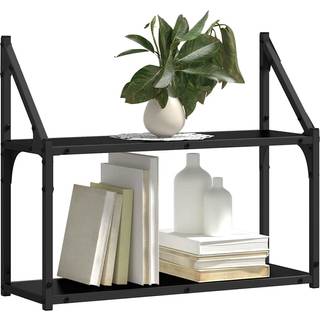 Væghylde med hylde Sort eg 60 x 21 x 51 cm Konstrueret træ