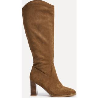 Linzi Linzi Brown Rodeo Western High Leg Block Heeled Boots