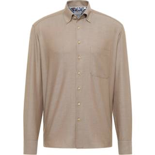 COMFORT FIT Shirt in taupe plain