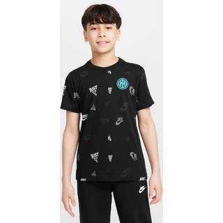 Inter Milan Nike Football-T-shirt med print til større børn - sort - XS