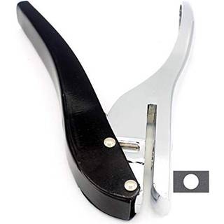 Kucaa Metal Silver Hand-Held 2/5 tommer 10 mm rund kraftig enkelt cirkelhullepunch til ID-kort PVC-kort Badge-fotos