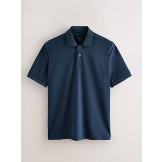 Next Navy Blue Short Sleeve Smart Collar Polo Shirt - xsmall