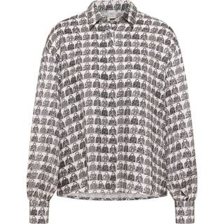 shirt-blouse in cream printed