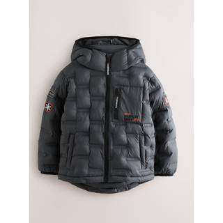 Superdry Superdry Charcoal Grey Quilted Puffer Coat