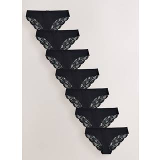 Next Black Brazilian Lace Back NVPL Knickers 7 Pack