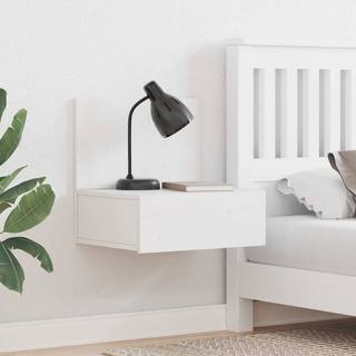 Sengebord 2 Dele Hvid 42 X 32,5 X 40 Cm Massivt Fyrretræ