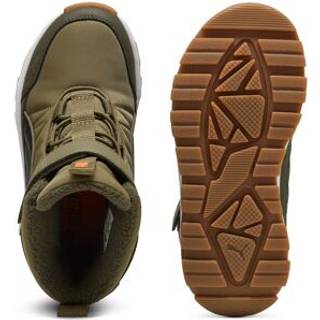 PUMA Evolve Kids&#39; Boots, Shoes, Olive/Black/Orange Glo, 27.5