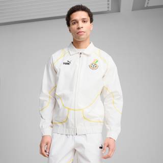 PUMA Ghana ftblStatement Track Jacket, Clothing, White/PelÃ© Yellow, L