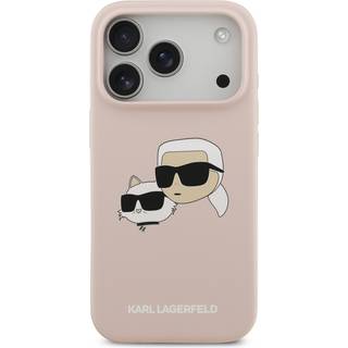 iPhone 17 Pro Max Karl Lagerfeld Double Heads MagSafe cover i flydende silikone - Pink