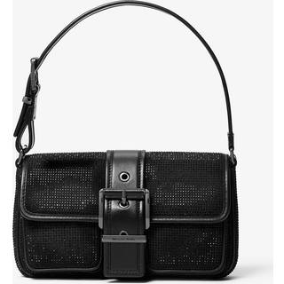 MK Colby Medium Embellished Suede Shoulder Bag - Black - Michael Kors - ONE SIZE