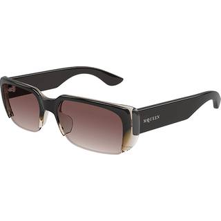 Alexander McQueen Unisex AM0532S 004 Solbriller Acetat Brun Brun Firkantet