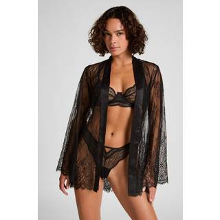 Hunkemöller Kimono heldækkende blonde sort - XL/XXL