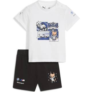 PUMA BMW M Motorsport Essentials Short Sleeve Set Toddlers, Clothing, White, 2-4M