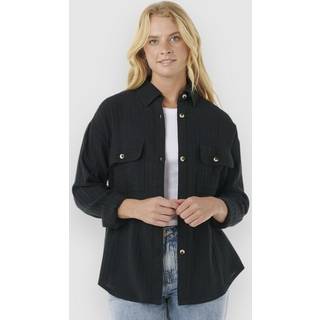 Rip Curl Oceanic Textured Shacket Skjorte - XS - washed black