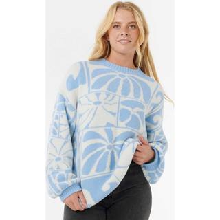 Rip Curl Women's AOTS TY WilliamsJacquard Crew Sweatere Damer størrelse S farve grå