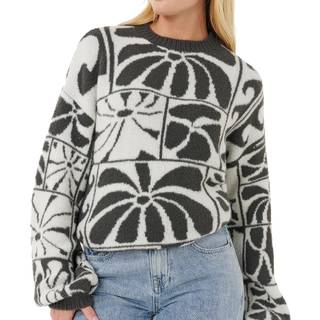 Rip Curl Women's AOTS TY WilliamsJacquard Crew Sweatere Damer størrelse M farve grå