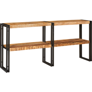 Konsolbord med hylde Brun 160 x 33 x 75 cm Massivt mangotræ