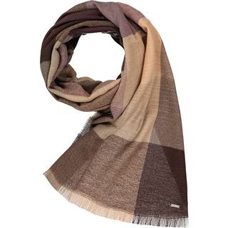 bugatti Herren Schal beige Woll-Stoff kariert