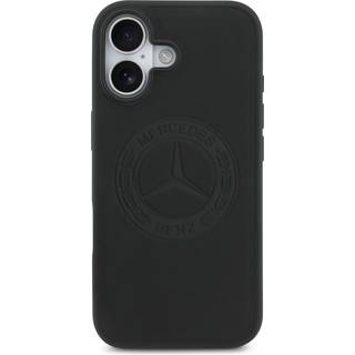 iPhone 17 - Mercedes-Benz MagSafe Genuine Leather Cover - Vintage Logo - Black