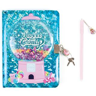 3C4G: Bubble Gum Glitter Locking Journal With Pen-192 sidor tar anteckningar-design-skiss tre jubel för flickor tweens & barn åldrar 6