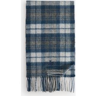 Hackett Hackett Cashmere Wool Logo Plaid Scarf