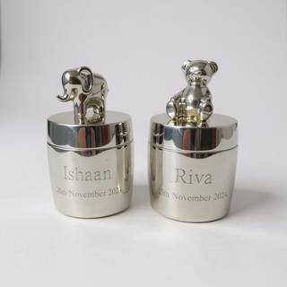 Bambino Siler Plated Elephant And Teddy Tooth Curl Set - P75130
