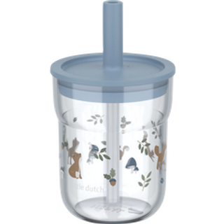 Mepal Mio Forest Friends børneglas med sugerør blå 250 ml