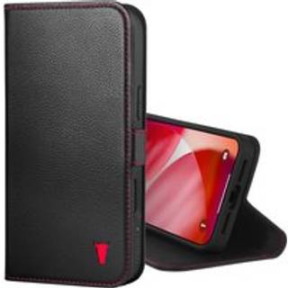 iPhone 17 Pro Max Leather Case (MagSafe Charging) - Black with Red Detail