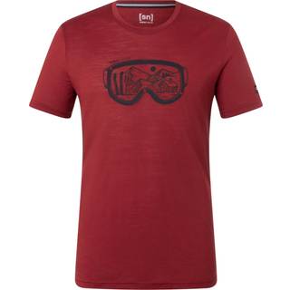 super.natural Goggle Tee Merino-shirt Herrer størrelse L farve rød