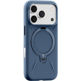 iPhone 17 Pro Max - TORRAS Ostand Spin Silikone Cover m. Kickstand - MagSafe Kompatibel - Blå