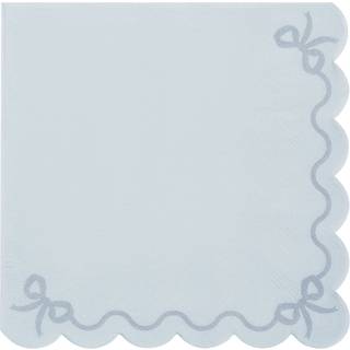 12 stk. Papirservietter i Pastelblå med Sløjfemønster - Elegance til Enhver Fest 33x33 cm